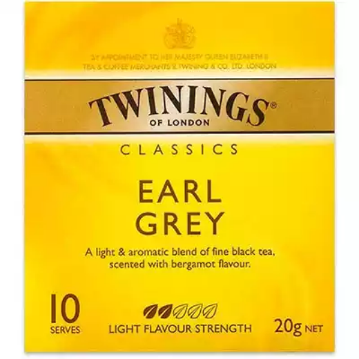 Picture of TWININGS CLASSICS EARL GREY TEA BAGS PACK 10