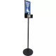 Picture of DEFLECTO HAND SANITISER DISPLAY STAND SINGLE A4 1.5M BLACK/CLEAR