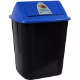 Picture of ITALPLAST SWING TOP WASTE SEPARATION BIN PAPER/CARDBOARD 32 LITRE BLACK/BLUE