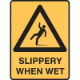 Picture of BRADY WARNING SIGN SLIPPERY WHEN WET 450 X 300MM POLYPROPYLENE