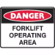 Picture of BRADY DANGER SIGN FORKLIFT OPERATING AREA 450 X 300MM POLYPROPYLENE