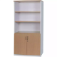 Picture of OXLEY HALF DOOR STATIONERY CUPBOARD 900 X 450 X 1800MM OAK/WHITE