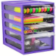 Picture of ITALPLAST OFFICE ORGANISER CABINET 4 DRAWER 255D X 165W X 230H MM GRAPE