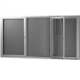 Picture of VISIONCHART BE NOTICED NOTICE CASE 3 HINGED DOOR 1830 X 1220MM SILVER FRAME GREY BACKING