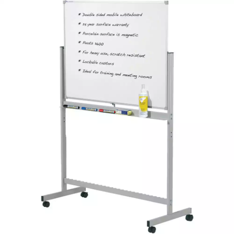 Picture of QUARTET PENRITE SLIMLINE PORCELAIN MOBILE WHITEBOARD 1200 X 900MM