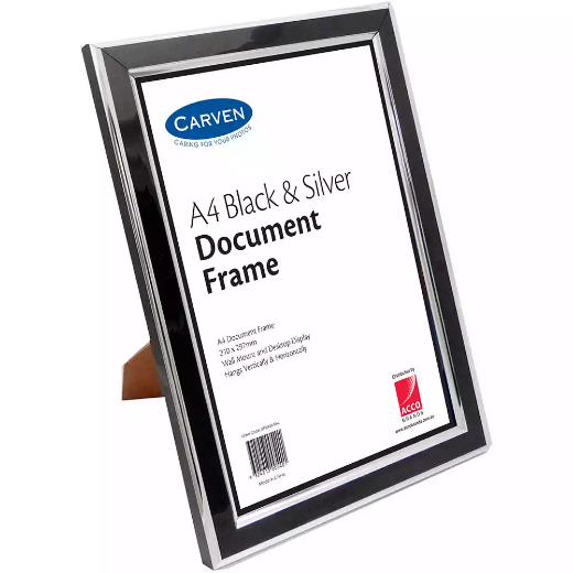 Picture of CARVEN DOCUMENT FRAME A4 BLACK/SILVER