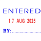 Picture of DESKMATE SELF-INKING DATE STAMP ENTERED BY BLUE/RED