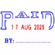 Picture of DESKMATE SELF-INKING DATE STAMP PAID BLUE/RED