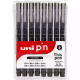 Picture of UNI-BALL 200 PIN FINELINER PEN ASSORTED TIPS BLACK PACK 8