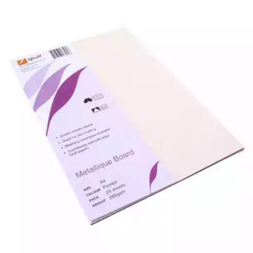 Picture of QUILL METALLIQUE BOARD 285GSM A4 PERIDOT PACK 25