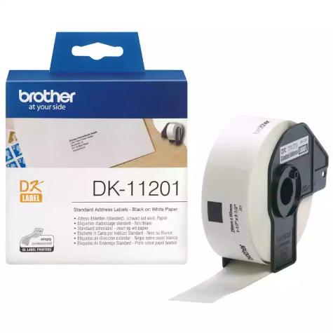 Picture of BROTHER DK-11201 LABEL ROLL 29 X 90MM WHITE ROLL 400