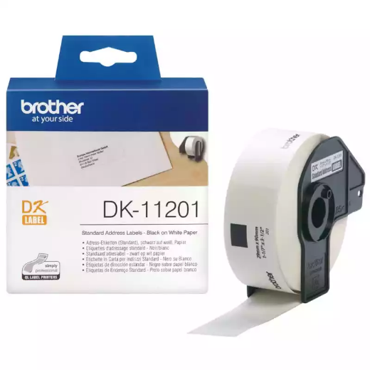 Picture of BROTHER DK-11201 LABEL ROLL 29 X 90MM WHITE ROLL 400