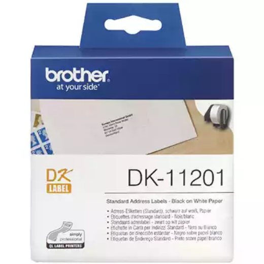 Picture of BROTHER DK-11201 LABEL ROLL 29 X 90MM WHITE ROLL 400