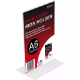 Picture of DEFLECTO SIGN HOLDER T-SHAPE DOUBLE SIDED PORTRAIT A6 CLEAR