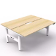 Picture of RAPIDLINE BOOST PLUS HEIGHT ADJUSTABLE DOUBLE SIDED WORKSTATION 1800 X 750MM NATURAL OAK TOP / WHITE FRAME