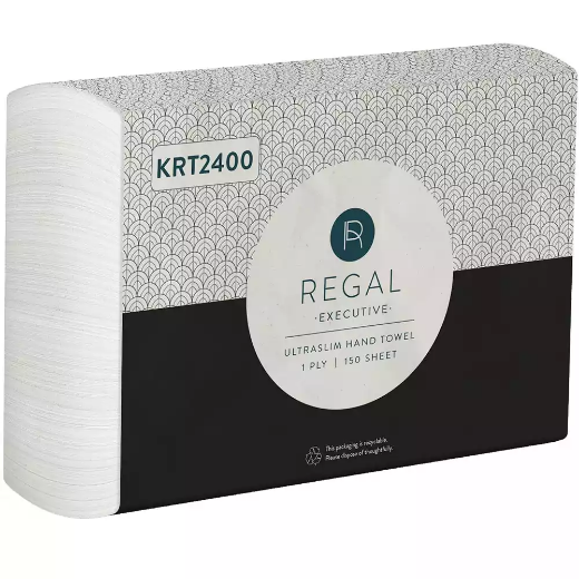 Picture of REGAL EXECUTIVE TAD ULTRASLIM HAND TOWEL 1 PLY 240 X 210MM PACK 150