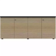 Picture of RAPID INFINITY DELUXE 4 SWING DOOR CUPBOARD 1800 X 450 X 730MM NATURAL OAK LAMINATE BLACK RIGID EDGING