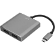 Picture of KLIK USB-C MALE TO DUAL DISPLAYPORT FEMALE ADAPTER SILVER