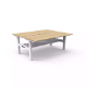 Picture of RAPIDLINE BOOST STATIC DOUBLE SIDED WORKSTATION WITH CABLE TRAY 1500MM NATURAL OAK TOP / WHITE FRAME