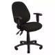 Picture of YS DESIGN 08 TYPIST CHAIR HIGH BACK PU BLACK WITH ARMS