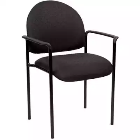 Picture of YS DESIGN STACKING VISITORS CHAIR MEDIUM BACK ARMS BLACK