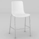 Picture of DAL ACTI CHAIR 4-LEG LOW BARSTOOL CHROME FRAME WHITE SHELL