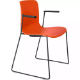 Picture of DAL ACTI CHAIR SLED BASE ARMS BLACK ARM-PADS AND BLACK POWDERCOAT FRAME ORANGE POLYPROP SHELL