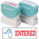 Picture of XSTAMPER CX-BN 2027 PRE-INKED MESSAGE STAMP ENTERED WITH ICON 42 X 13MM RED/BLUE