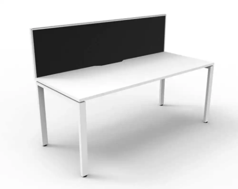 Picture of RAPID INFINITY DELUXE 1 PERSON PROFILE LEG SINGLE SIDED WORKSTATION 1800 X 750 X 730MM BLACK SCREEN / NATURAL WHITE TOP / WHITE FRAME