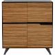 Picture of NOVARA CREDENZA 4 DOOR 1224 X 425 X 1250MM ZEBRANO TIMBER VENEER