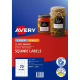 Picture of AVERY 980016 L7124 BLANK PRINTABLE LABELS SQUARE LASER/INKJET 20UP GLOSS WHITE PACK 10