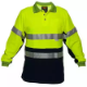 Picture of PORTWEST MP513 HI-VIS POLO SHIRT MICRO MESH WITH TAPE LONG SLEEVE TAPE 2-TONE YELLOW NAVY SMALL