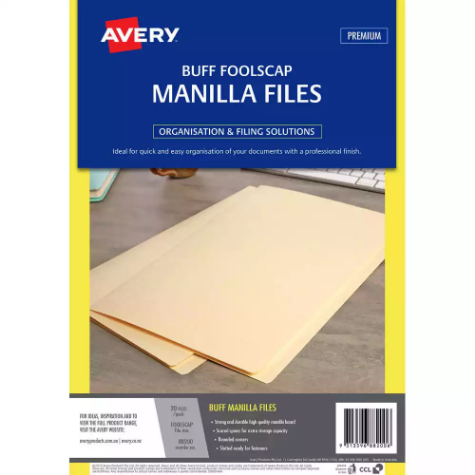 Picture of AVERY 88200 MANILLA FOLDER FOOLSCAP BUFF PACK 20