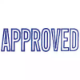 Picture of XSTAMPER CX-BN 1008 PRE-INKED MESSAGE STAMP APPROVED 42 X 13MM BLUE