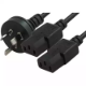Picture of COMSOL MAINS OUTLET POWER SPLITTER CABLE 1 X 3PIN AUS MALE TO 2 X IEC-C13 FEMALE 2M BLACK