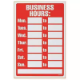 Picture of HEADLINE SIGN BUSINESS HOURS 203 X 305MM RED/WHITE