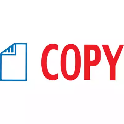 Picture of XSTAMPER CX-BN 2022 PRE-INKED MESSAGE STAMP COPY WITH ICON 42 X 13MM RED/BLUE