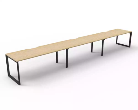Picture of RAPID INFINITY DELUXE 3 PERSON LOOP LEG SINGLE SIDED WORKSTATION 1500 X 750 X 730MM NATURAL OAK TOP / BLACK FRAME