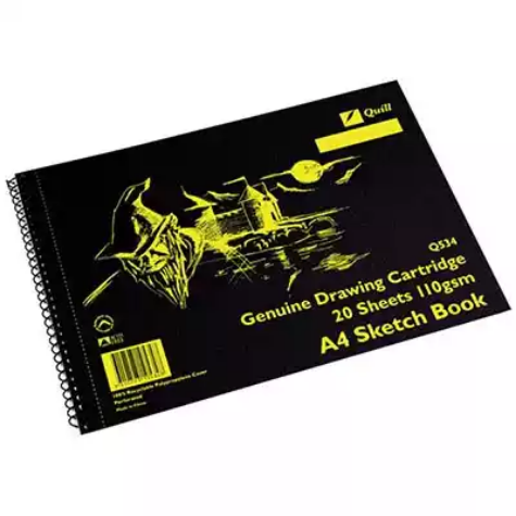 Picture of QUILL Q534 SKETCH BOOK PP SHORT BOUND 110GSM A4 210 X 297MM 20 SHEETS BLACK
