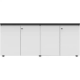 Picture of RAPID INFINITY DELUXE 4 SWING DOOR CUPBOARD 1800 X 450 X 730MM NATURAL WHITE LAMINATE BLACK RIGID EDGING