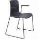 Picture of DAL ACTI CHAIR SLED BASE ARMS BLACK ARM-PADS AND BLACK POWDERCOAT FRAME CHARCOAL POLYPROP SHELL
