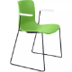 Picture of DAL ACTI CHAIR SLED BASE ARMS WHITE ARM-PADS AND BLACK POWDERCOAT FRAME GREEN POLYPROP SHELL