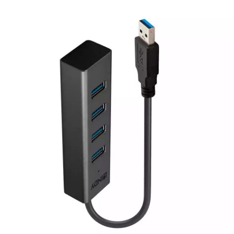 Picture of LINDY 43324 4-PORT HUB USB-A 3.0 BLACK