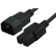 Picture of COMSOL HIGH TEMPERATURE POWER CABLE IEC-C14 MALE TO IEC-C15 FEMALE 1M BLACK