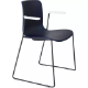 Picture of DAL ACTI CHAIR SLED BASE ARMS WHITE ARM-PADS AND BLACK POWDERCOAT FRAME NAVY BLUE POLYPROP SHELL