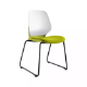 Picture of SYLEX KALEIDO CHAIR WHITE SLED FRAME OLIVE SEAT