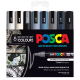 Picture of POSCA PC-5M PAINT MARKER BULLET MEDIUM 2.5MM ASSORTED MONOTONE COLOURS PACK 8
