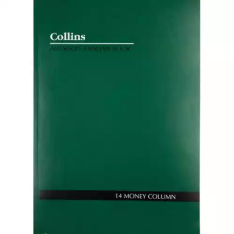 Picture of COLLINS A60 SERIES ANALYSIS BOOK 14 MONEY COLUMN FEINT RULED STAPLED 60 LEAF A4 GREEN