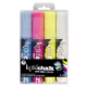 Picture of TEXTA LIQUID CHALK MARKER WET WIPE CHISEL 15MM ASSORTED WALLET 4