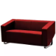 Picture of CUBE SOFA LOUNGE THREE SEATER RED